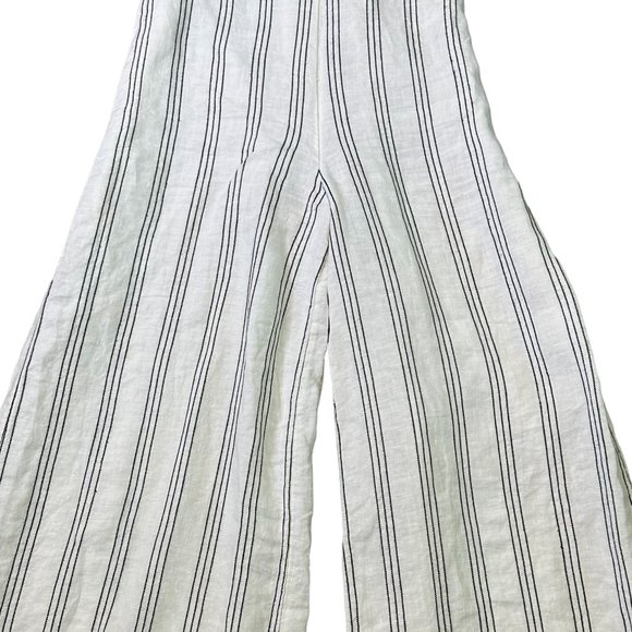 & Other Stories Linen Blend Jumpsuit Stripe White Open Back Size 6 Women's - Picture 8 of 16